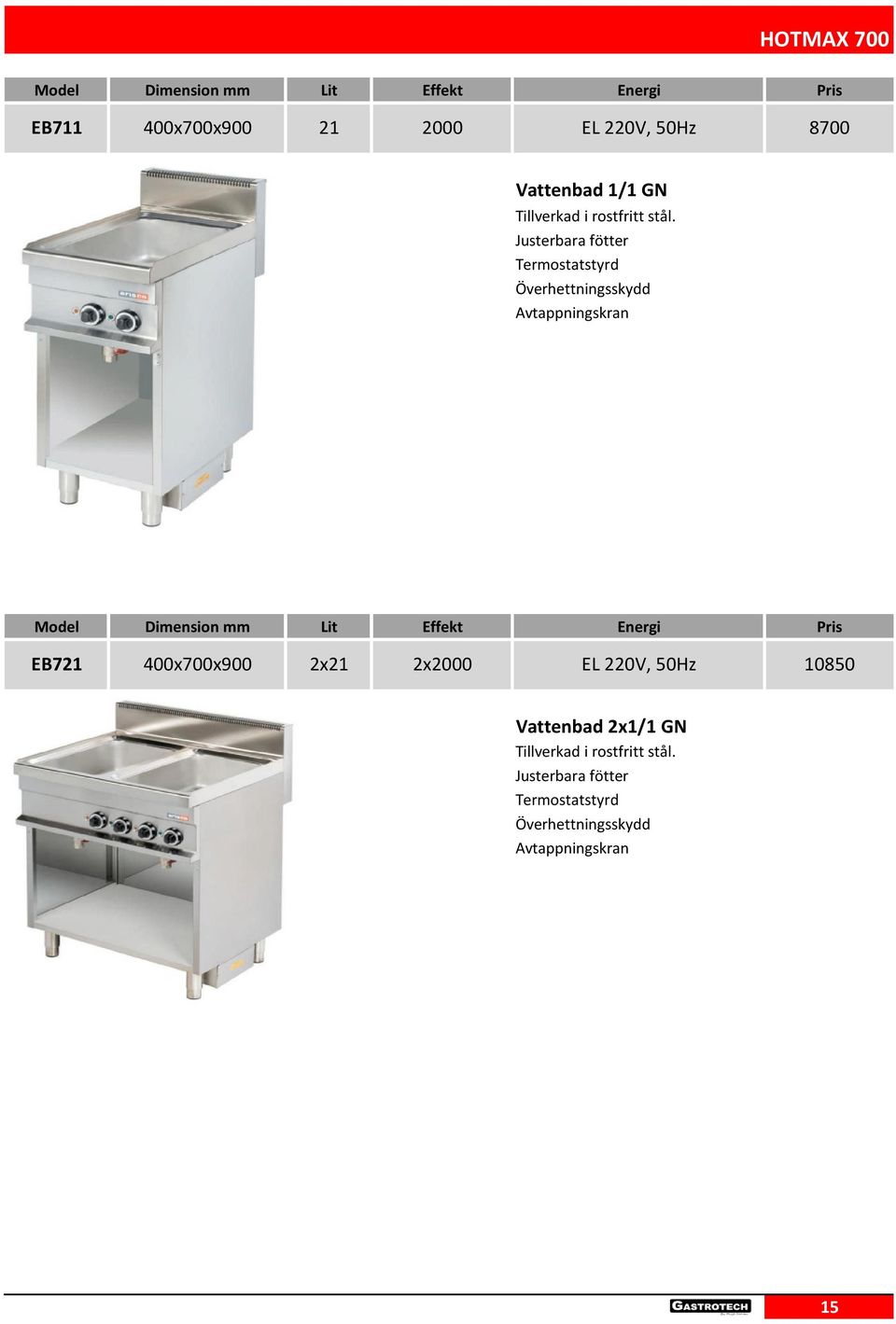 EB721 2x21 2x2000 EL 220V, 50Hz