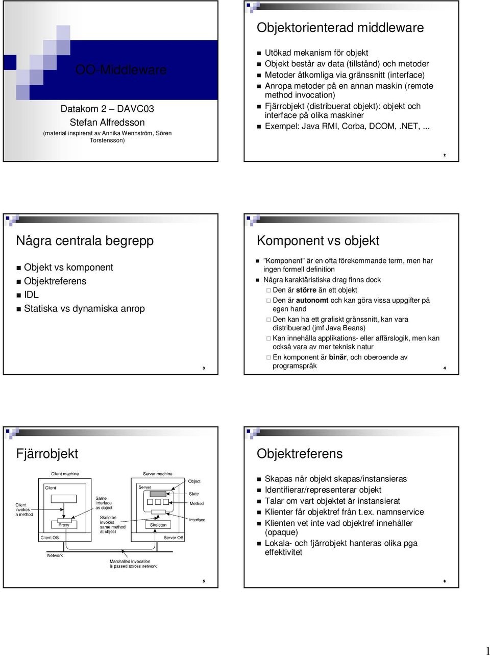 Java RMI, Corba, DCOM,.NET,.