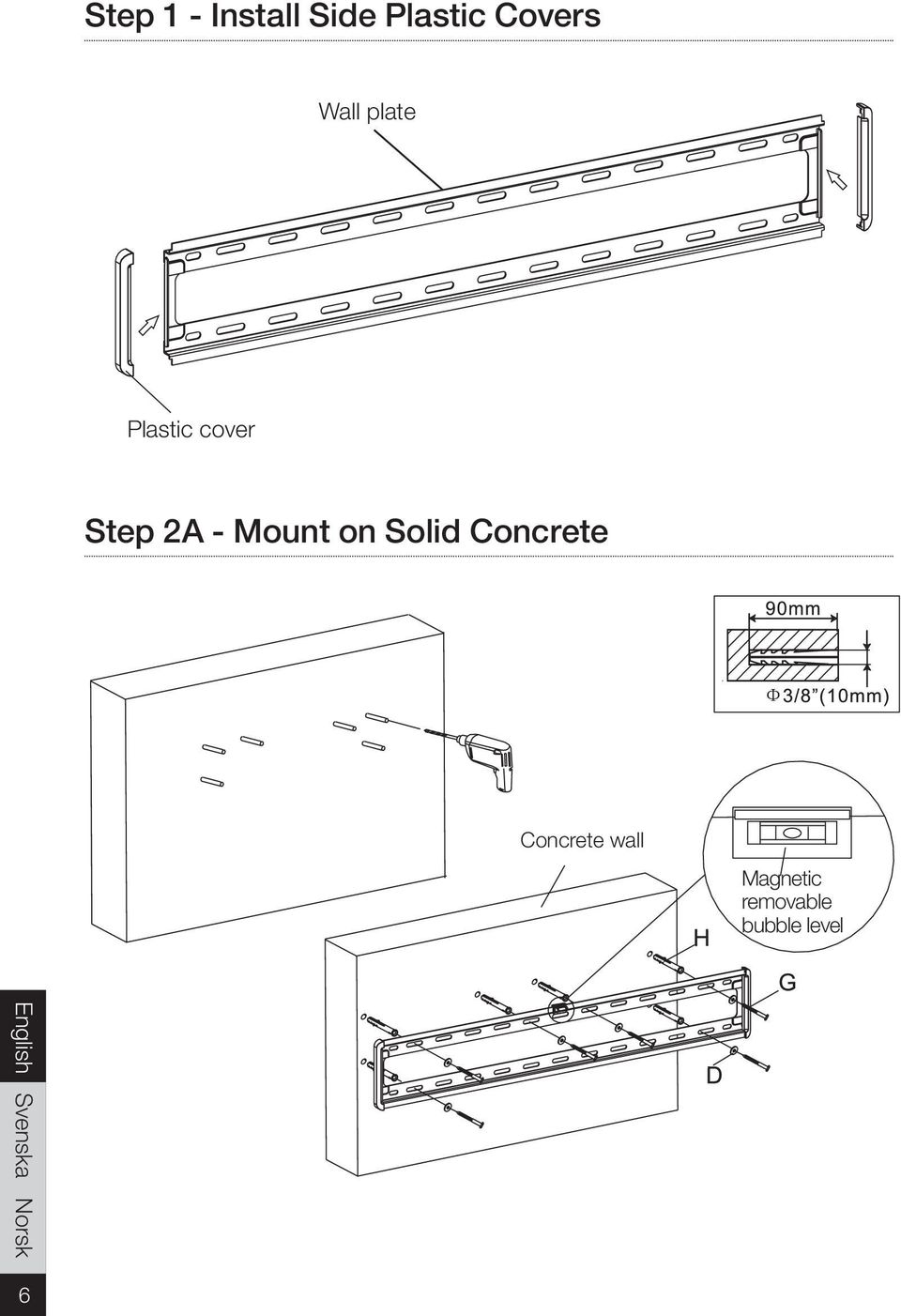 Step 2A - Mount on Solid Concrete