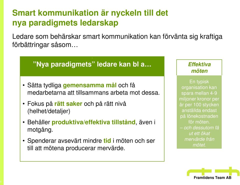 Fokus på rätt saker och på rätt nivå (helhet/detaljer) Behåller produktiva/effektiva tillstånd, även i motgång.