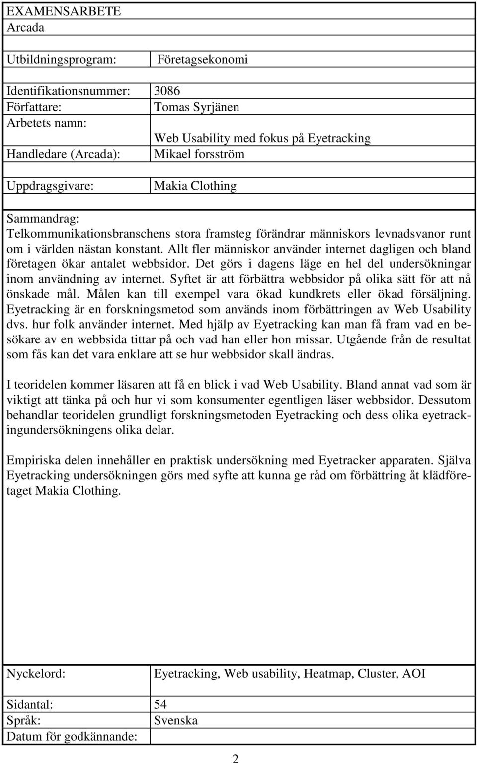 Online Dating undersökning prov