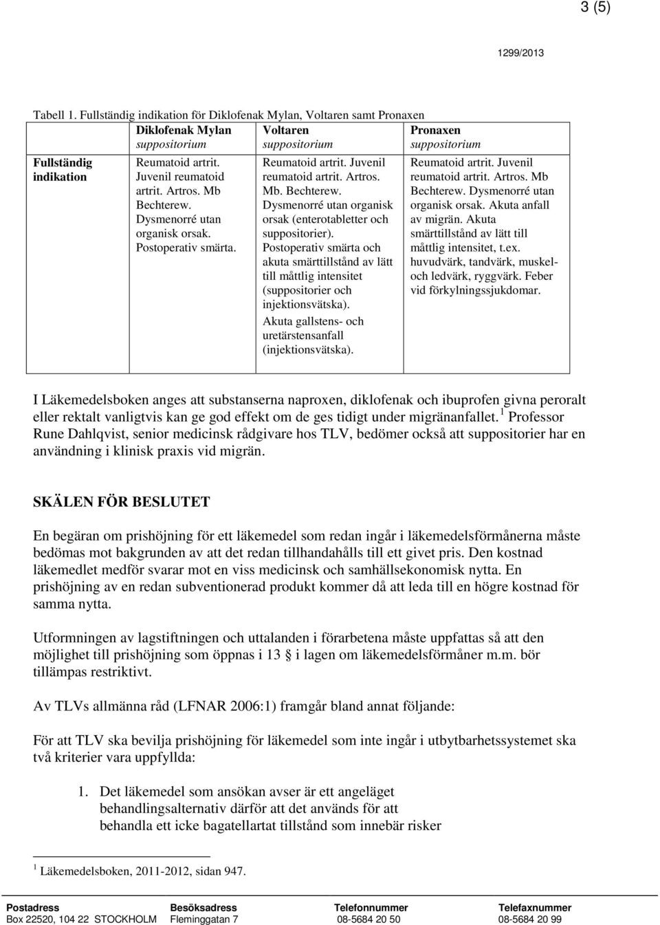 Juvenil reumatoid artrit. Artros. Mb Bechterew. Dysmenorré utan organisk orsak. Postoperativ smärta. Reumatoid artrit. Juvenil reumatoid artrit. Artros. Mb. Bechterew. Dysmenorré utan organisk orsak (enterotabletter och suppositorier).