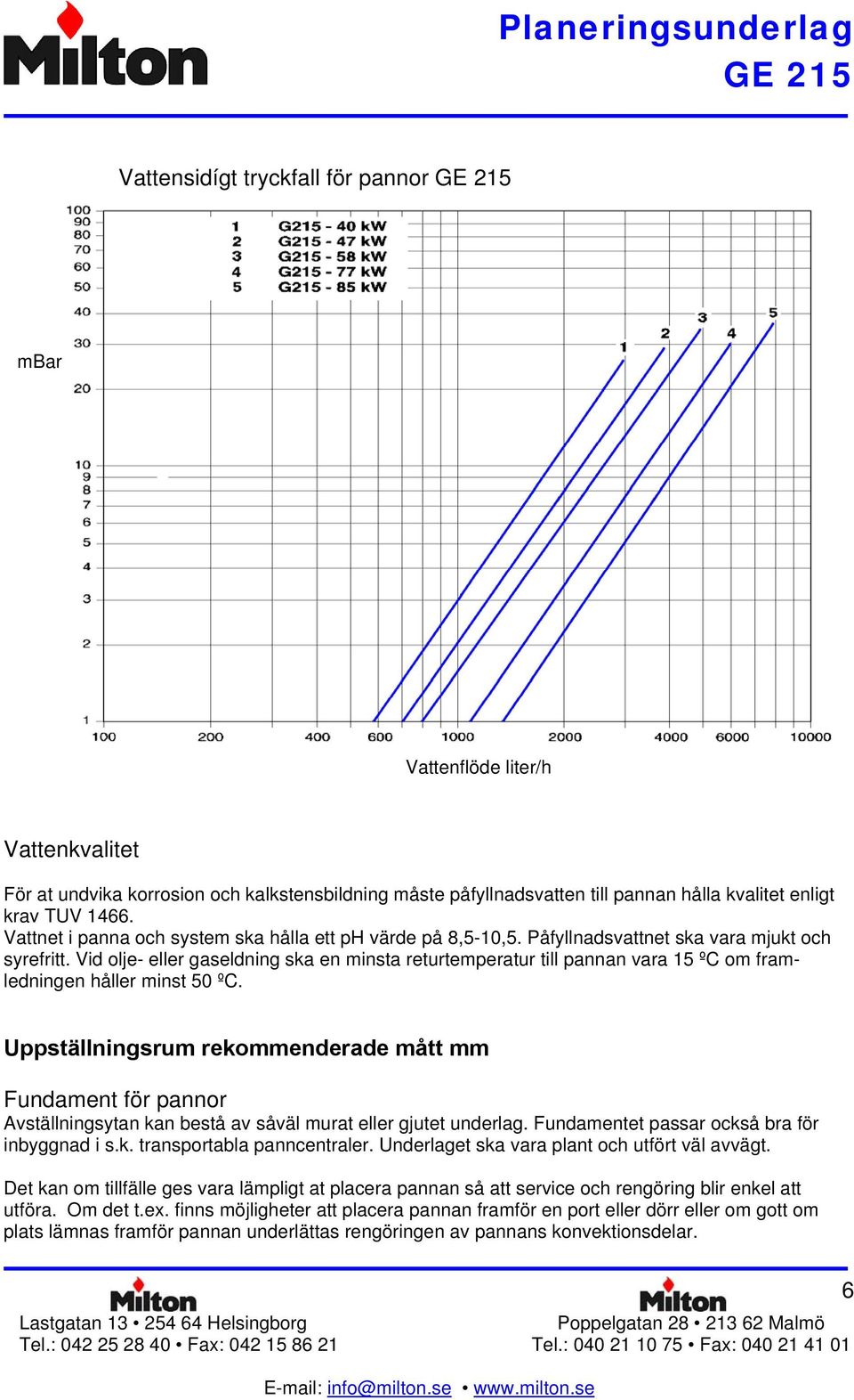 Vid olje- eller gaseldning ska en minsta returtemperatur till pannan vara 15 ºC om framledningen håller minst 50 ºC.