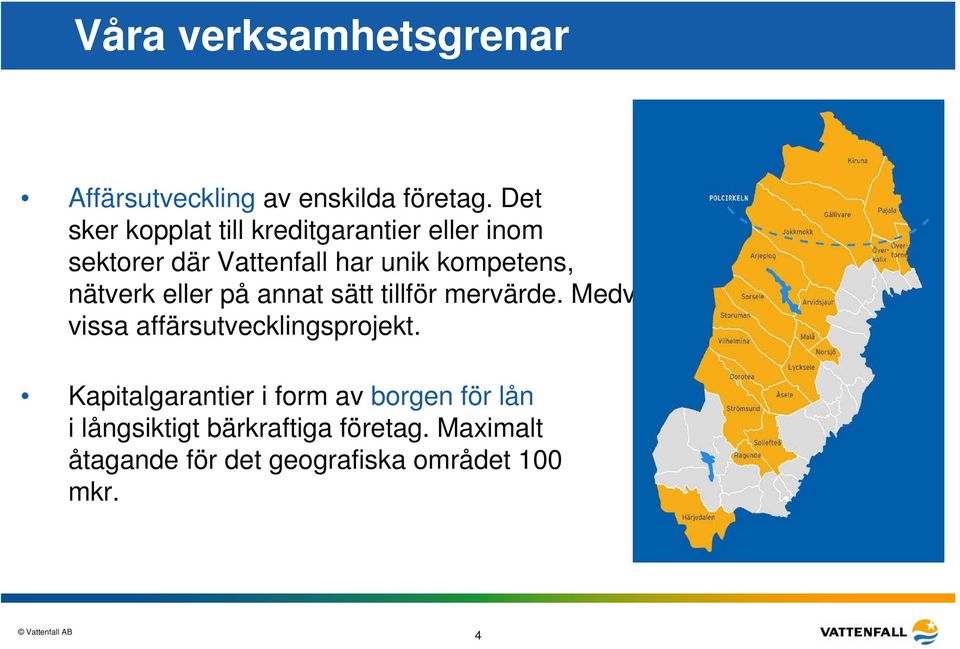 nätverk eller på annat sätt tillför mervärde. Medverkan i vissa affärsutvecklingsprojekt.
