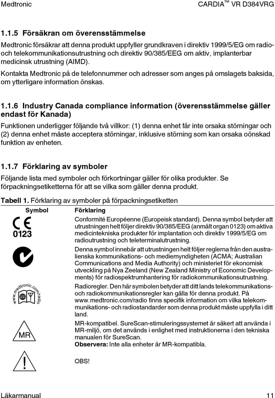 1.6 Industry Canada compliance information (överensstämmelse gäller endast för Kanada) Funktionen underligger följande två villkor: (1) denna enhet får inte orsaka störningar och (2) denna enhet