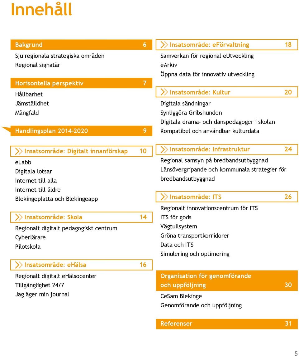 16 Regionalt digitalt ehälsocenter Tillgänglighet 24/7 Jag äger min journal Insatsområde: eförvaltning 18 Samverkan för regional eutveckling earkiv Öppna data för innovativ utveckling Insatsområde: