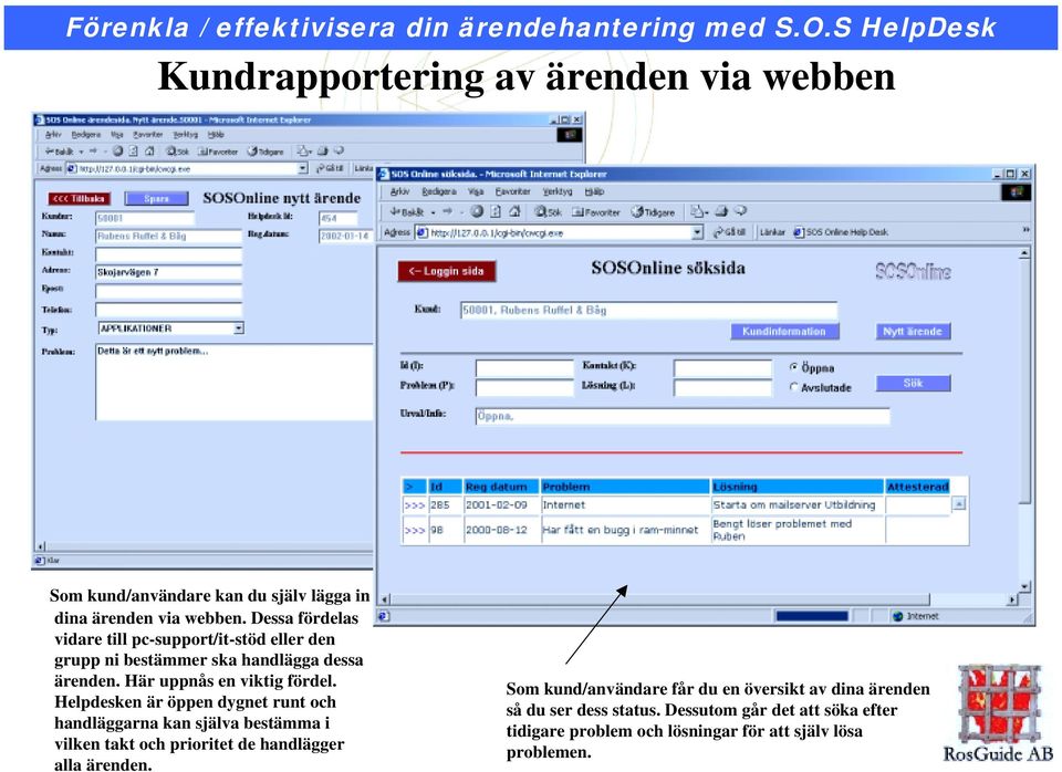 Helpdesken är öppen dygnet runt och handläggarna kan själva bestämma i vilken takt och prioritet de handlägger alla ärenden.