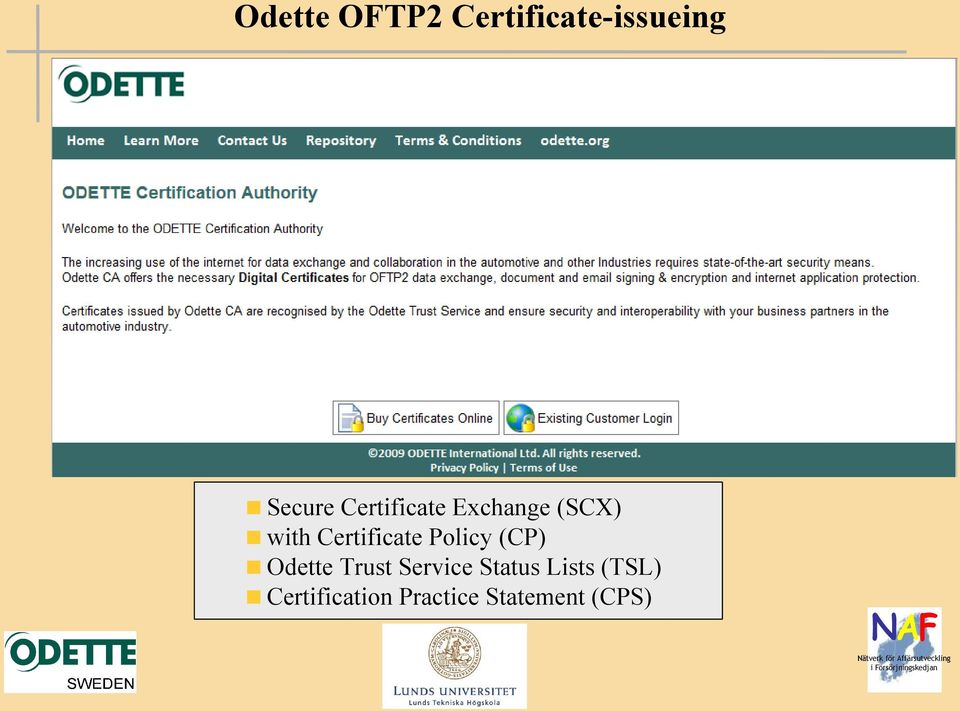 Policy (CP) Odette Trust Service Status