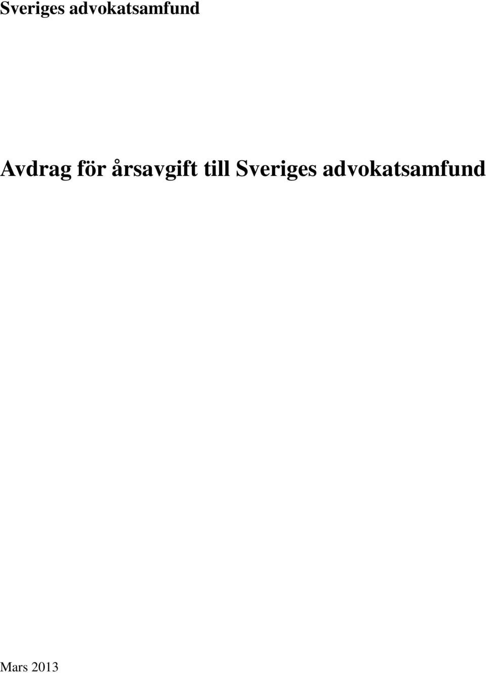 Avdrag för årsavgift