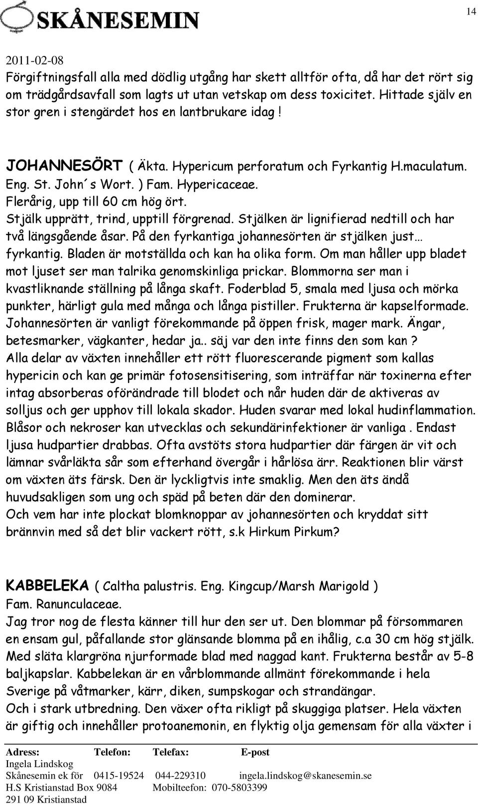 Flerårig, upp till 60 cm hög ört. Stjälk upprätt, trind, upptill förgrenad. Stjälken är lignifierad nedtill och har två längsgående åsar. På den fyrkantiga johannesörten är stjälken just fyrkantig.