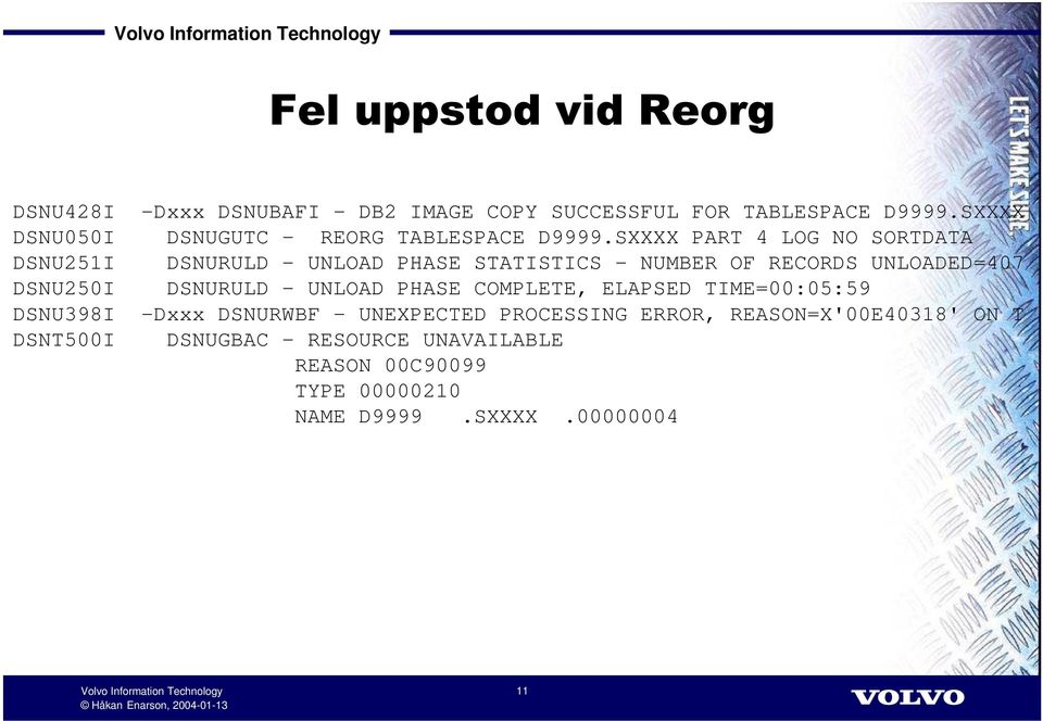 SXXXX PART 4 LOG NO SORTDATA DSNU251I DSNURULD - UNLOAD PHASE STATISTICS - NUMBER OF RECORDS UNLOADED=407 DSNU250I