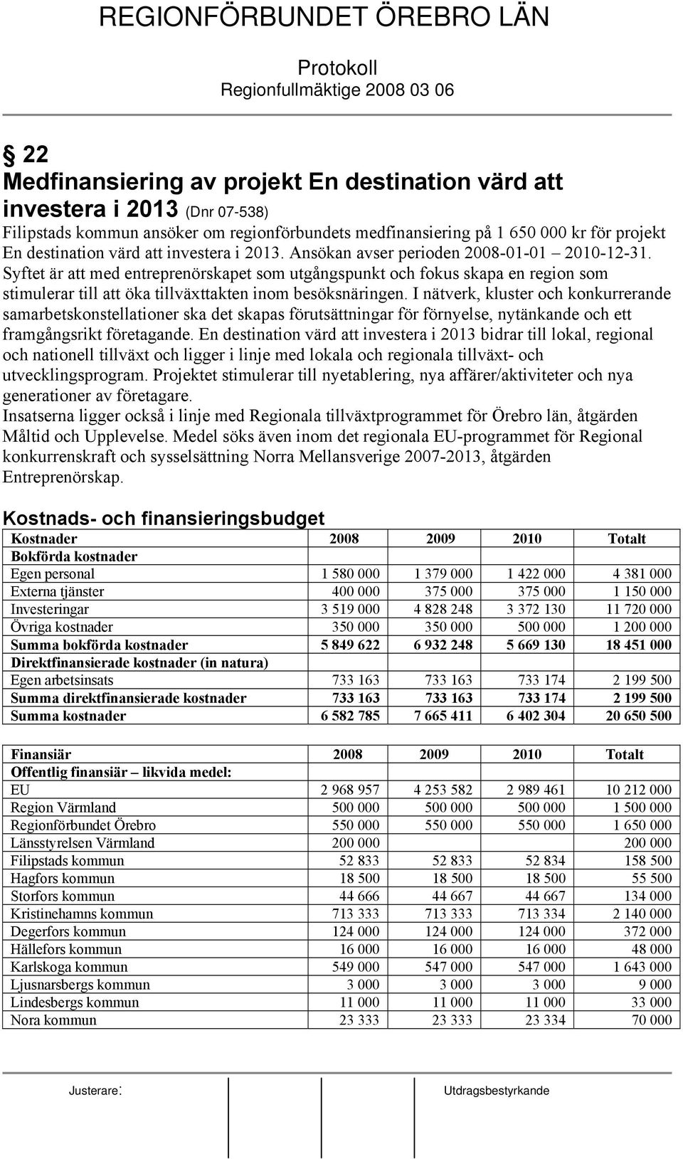 Syftet är att med entreprenörskapet som utgångspunkt och fokus skapa en region som stimulerar till att öka tillväxttakten inom besöksnäringen.