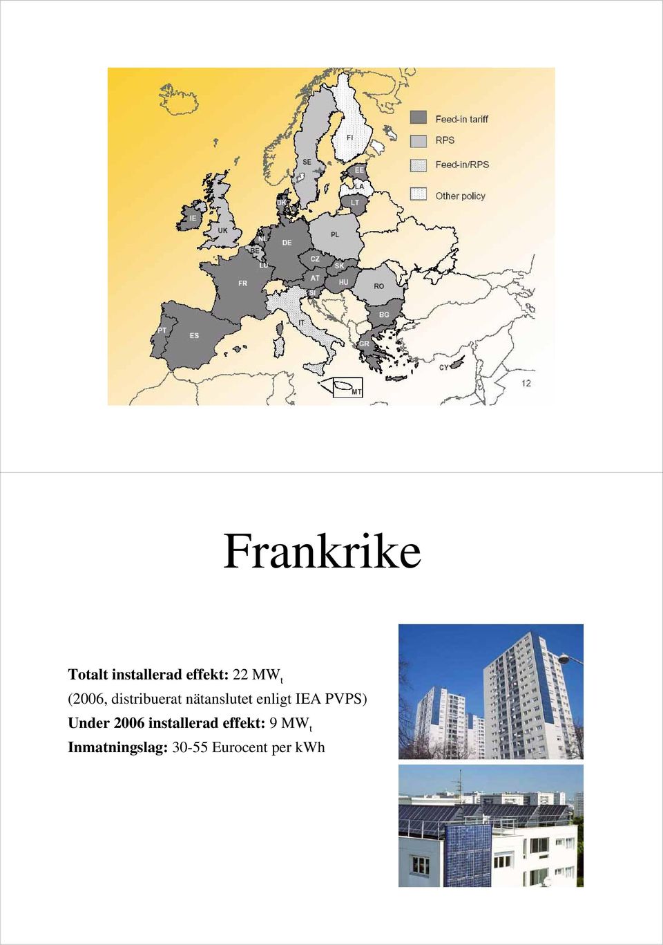 IEA PVPS) Under 2006 installerad effekt: 9