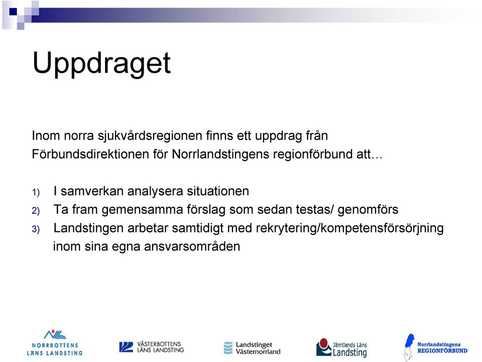 analysera situationen 2) Ta fram gemensamma förslag som sedan testas/