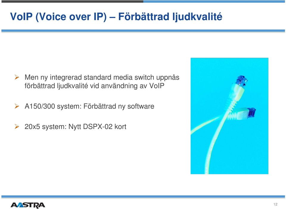 ljudkvalité vid användning av VoIP A150/300 system: