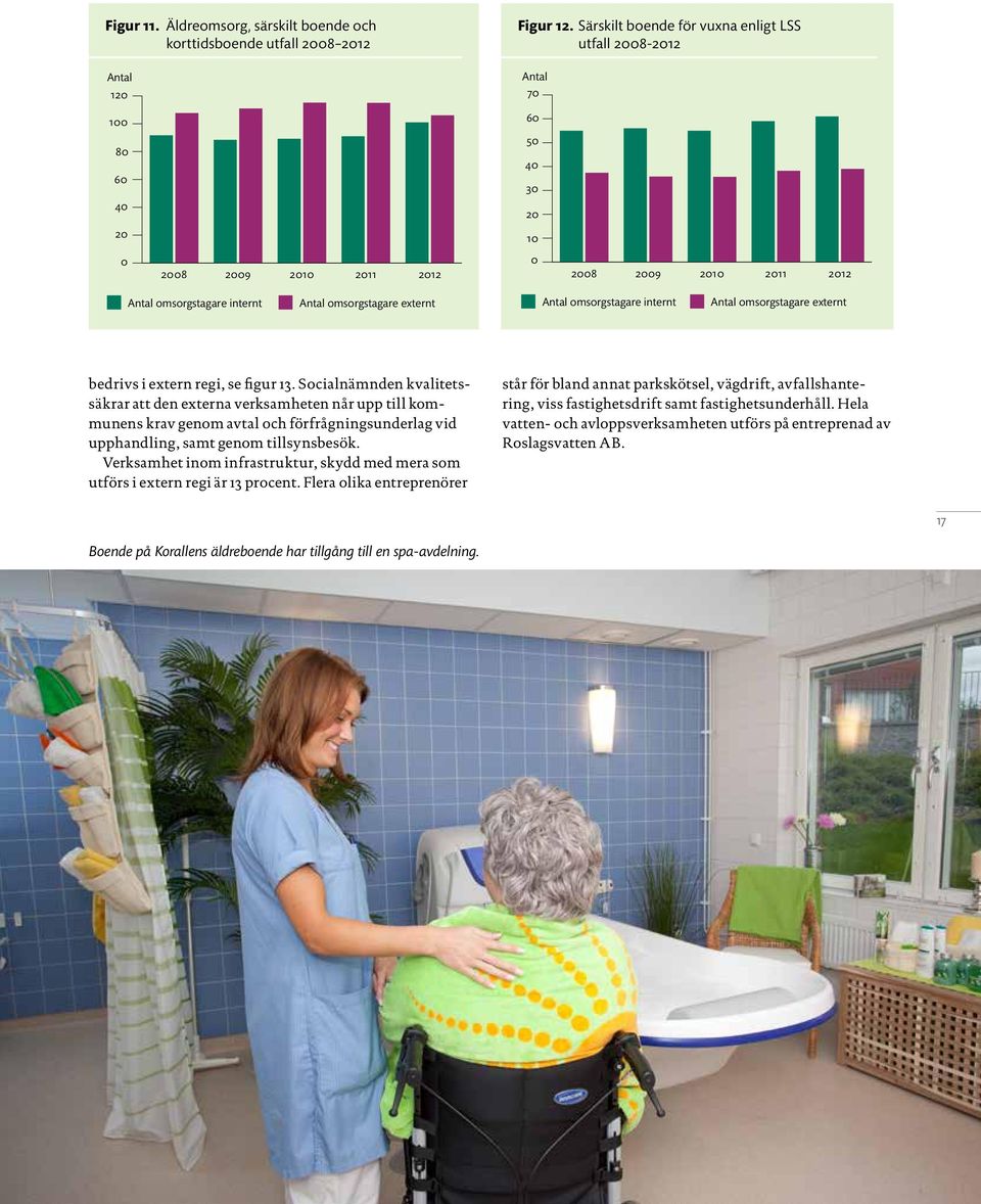 omsorgstagare internt Antal omsorgstagare externt bedrivs i extern regi, se figur 13.