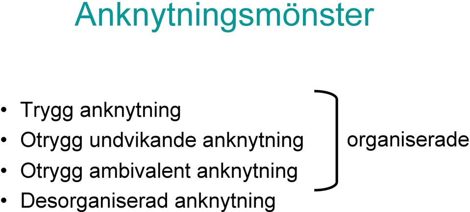 anknytning Otrygg ambivalent