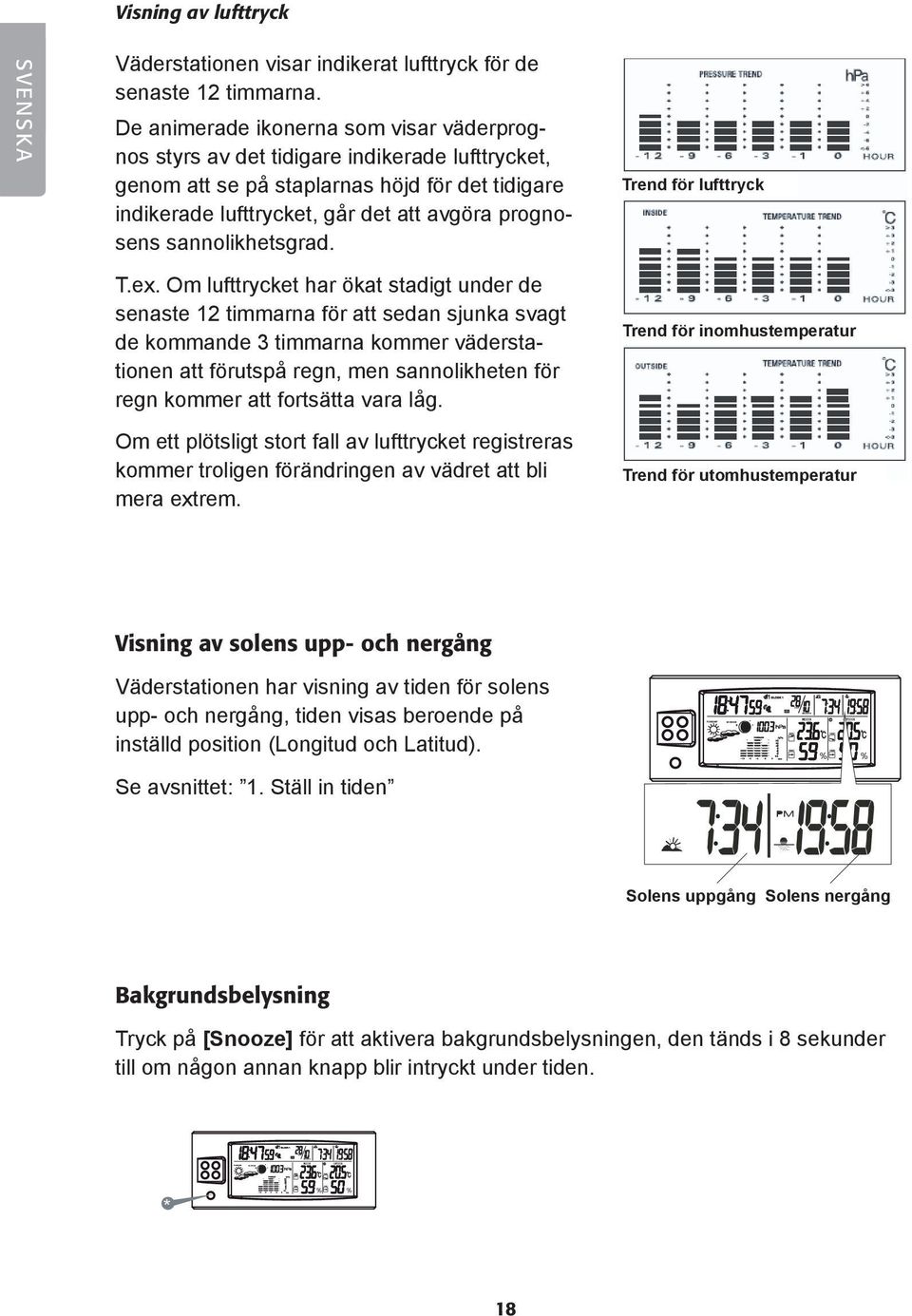 sannolikhetsgrad. Trend för lufttryck T.ex.