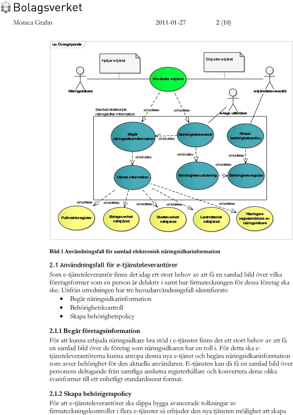 Lantmäteriet infotjänst Ytterligare registerhållare av näringsidkare Bild 1 Användningsfall för samlad elektronisk näringsidkarinformation 2.