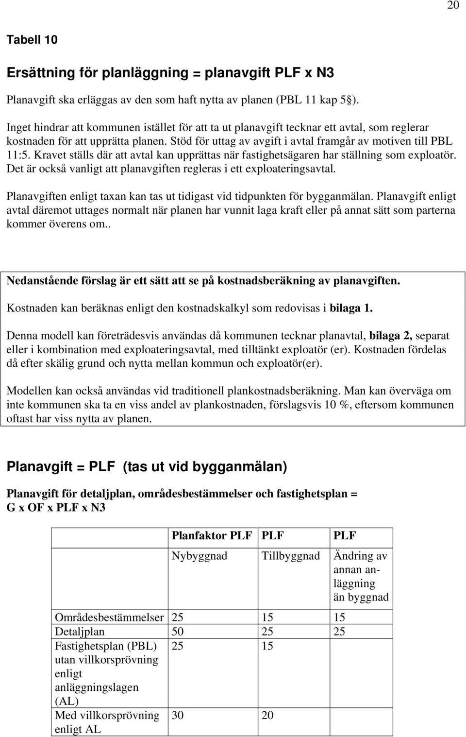 Kravet ställs där att avtal kan upprättas när fastighetsägaren har ställning som exploatör. Det är också vanligt att planavgiften regleras i ett exploateringsavtal.