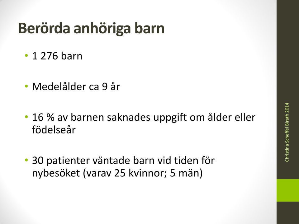 ålder eller födelseår 30 patienter väntade