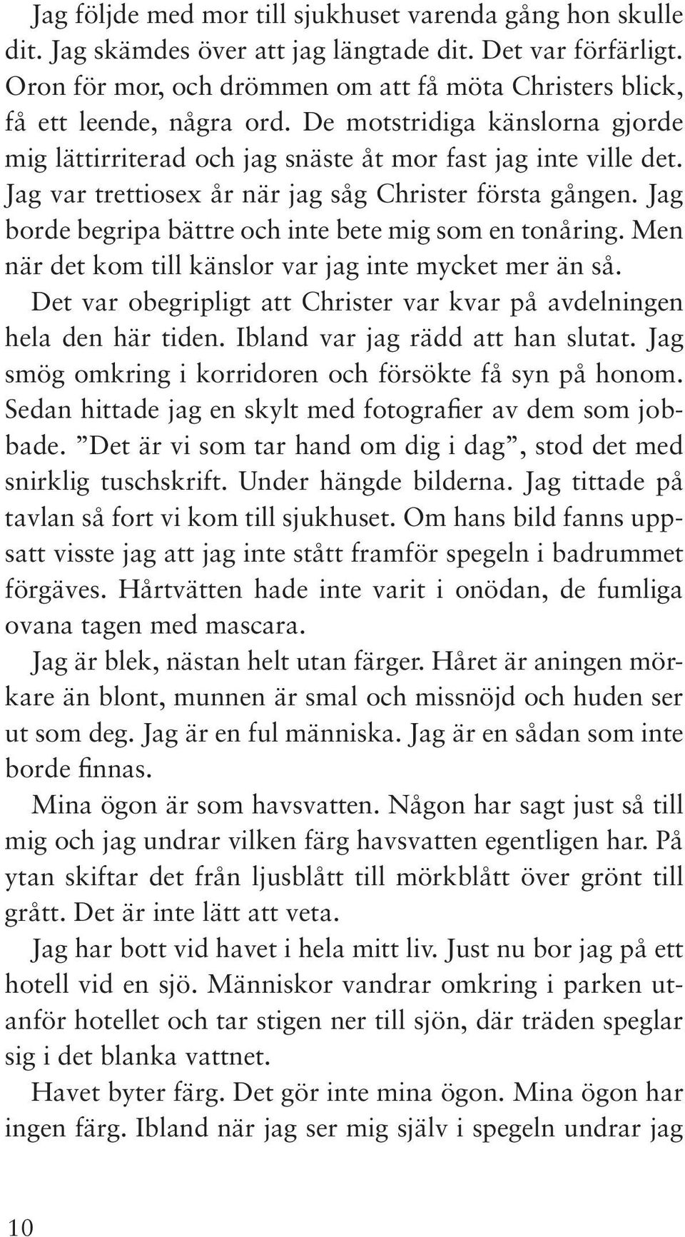 Jag var trettiosex år när jag såg Christer första gången. Jag borde begripa bättre och inte bete mig som en tonåring. Men när det kom till känslor var jag inte mycket mer än så.