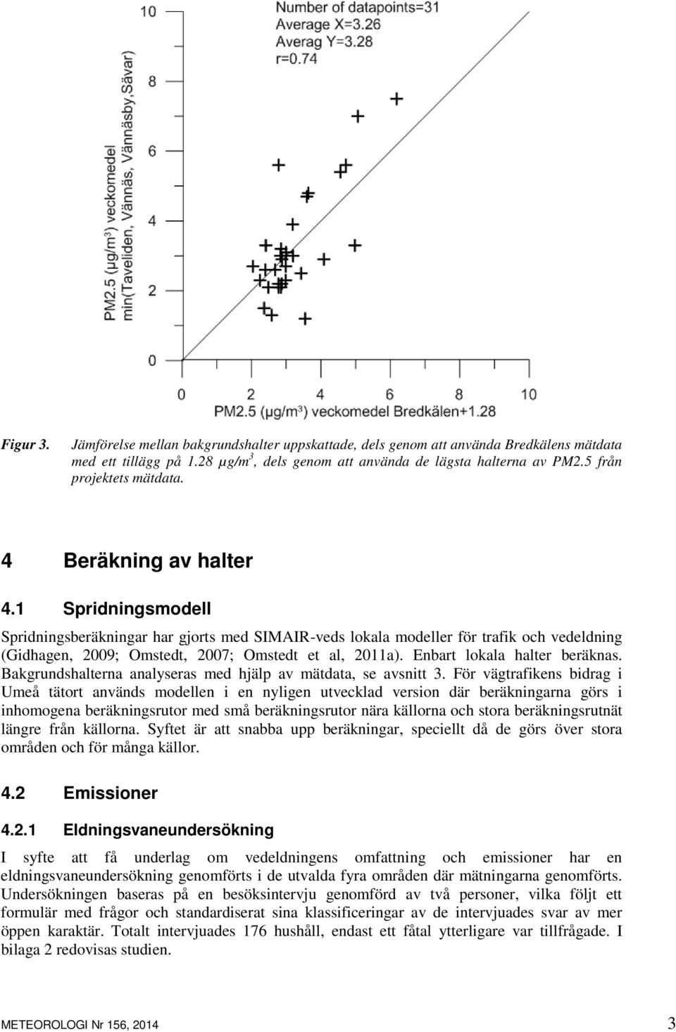 1 Spridningsmodell Spridningsberäkningar har gjorts med SIMAIR-veds lokala modeller för trafik och vedeldning (Gidhagen, 2009; Omstedt, 2007; Omstedt et al, 2011a). Enbart lokala halter beräknas.