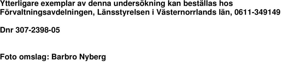 Länsstyrelsen i Västernorrlands län,