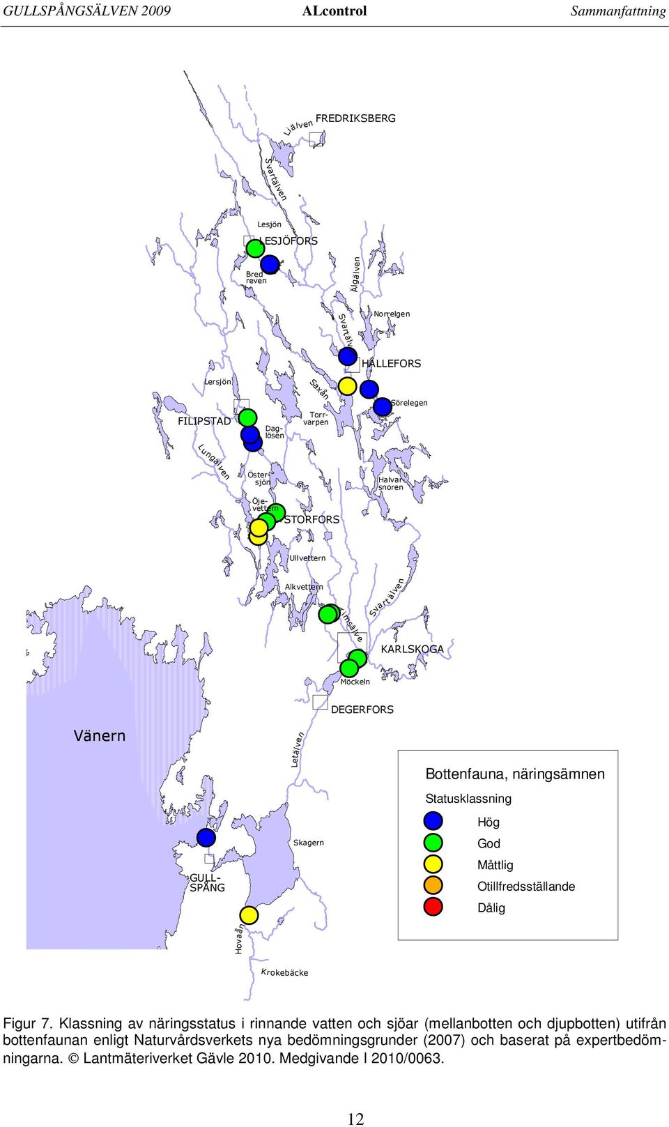 Hovaån #S Letälven Skagern Bottenfauna, näringsämnen Statusklassning #S #S #S #S #S Hög God Måttlig Otillfredsställande Dålig Krokebäcke Figur 7.