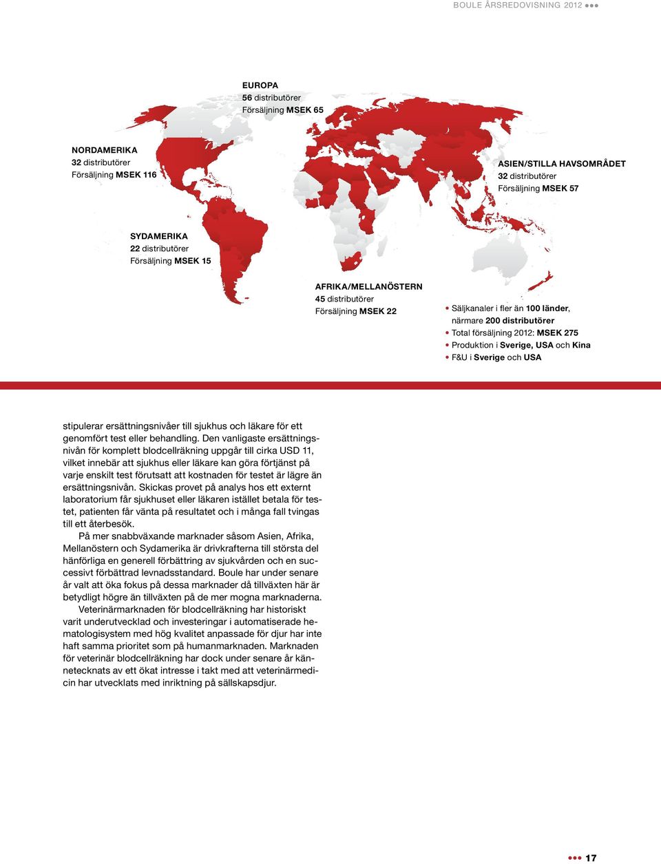 Sverige, USA och Kina F&U i Sverige och USA stipulerar ersättningsnivåer till sjukhus och läkare för ett genomfört test eller behandling.