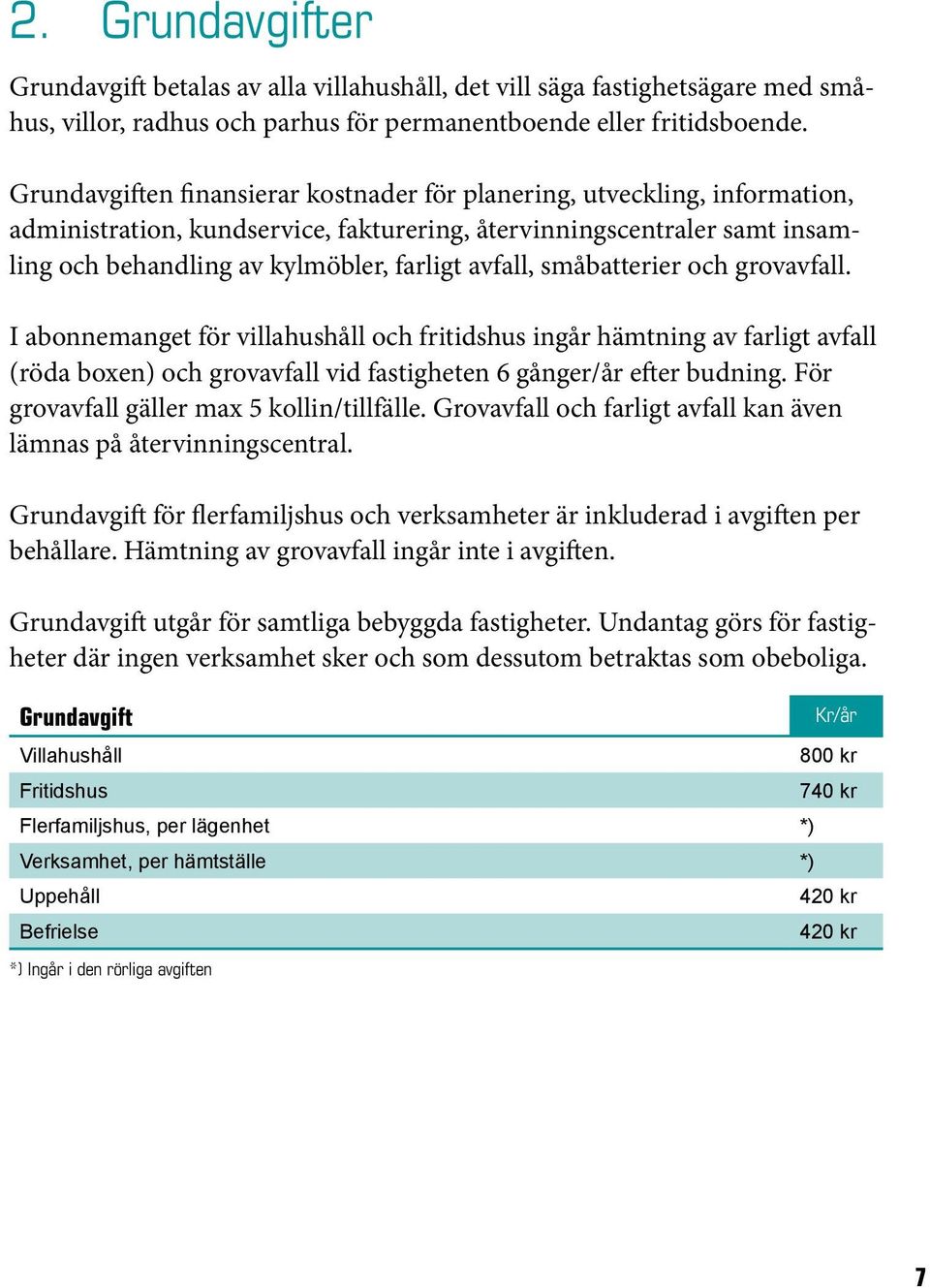 småbatterier och grovavfall. I abonnemanget för villahushåll och fritidshus ingår hämtning av farligt avfall (röda boxen) och grovavfall vid fastigheten 6 gånger/år efter budning.