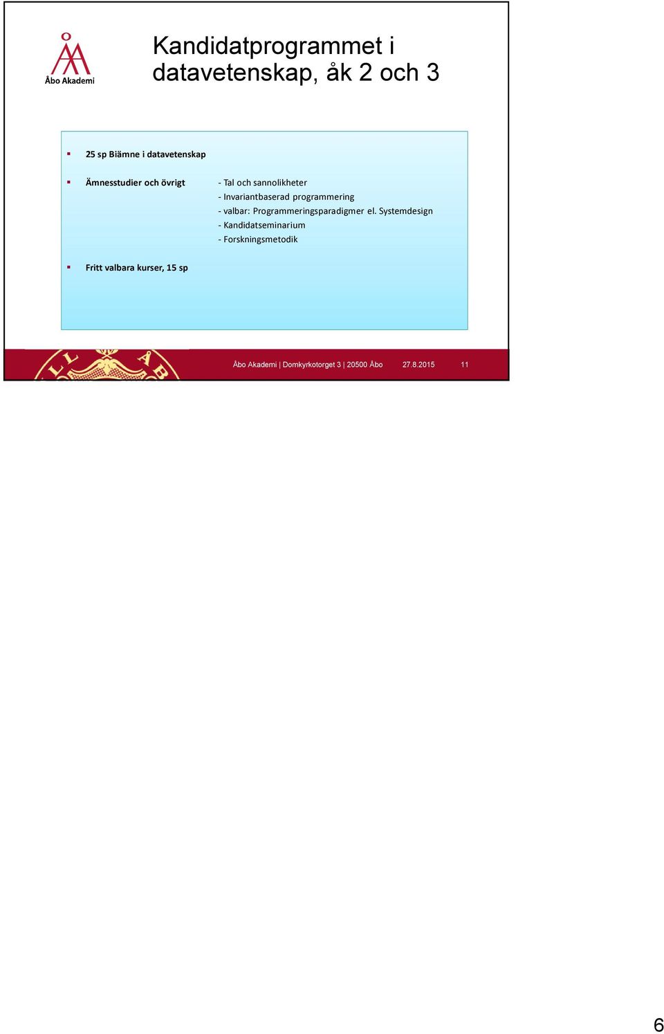Invariantbaserad programmering - valbar: Programmeringsparadigmer el.