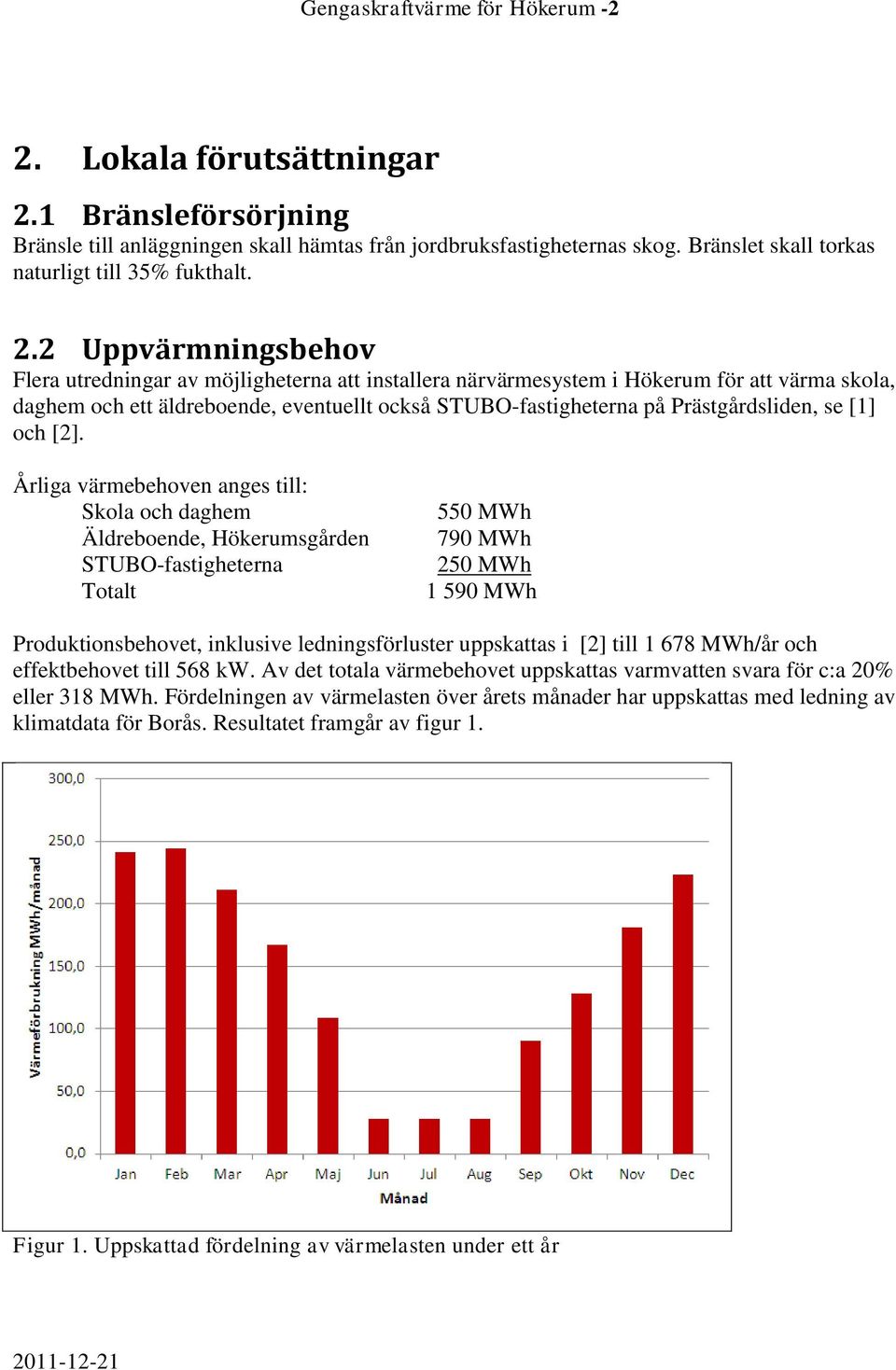 2 Uppvärmningsbehov Flera utredningar av möjligheterna att installera närvärmesystem i Hökerum för att värma skola, daghem och ett äldreboende, eventuellt också STUBO-fastigheterna på