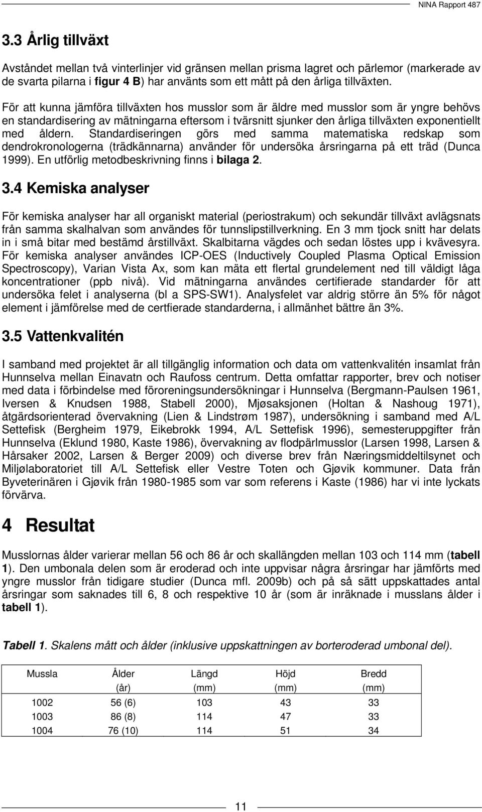 Standardiseringen görs med samma matematiska redskap som dendrokronologerna (trädkännarna) använder för undersöka årsringarna på ett träd (Dunca 1999). En utförlig metodbeskrivning finns i bilaga 2.