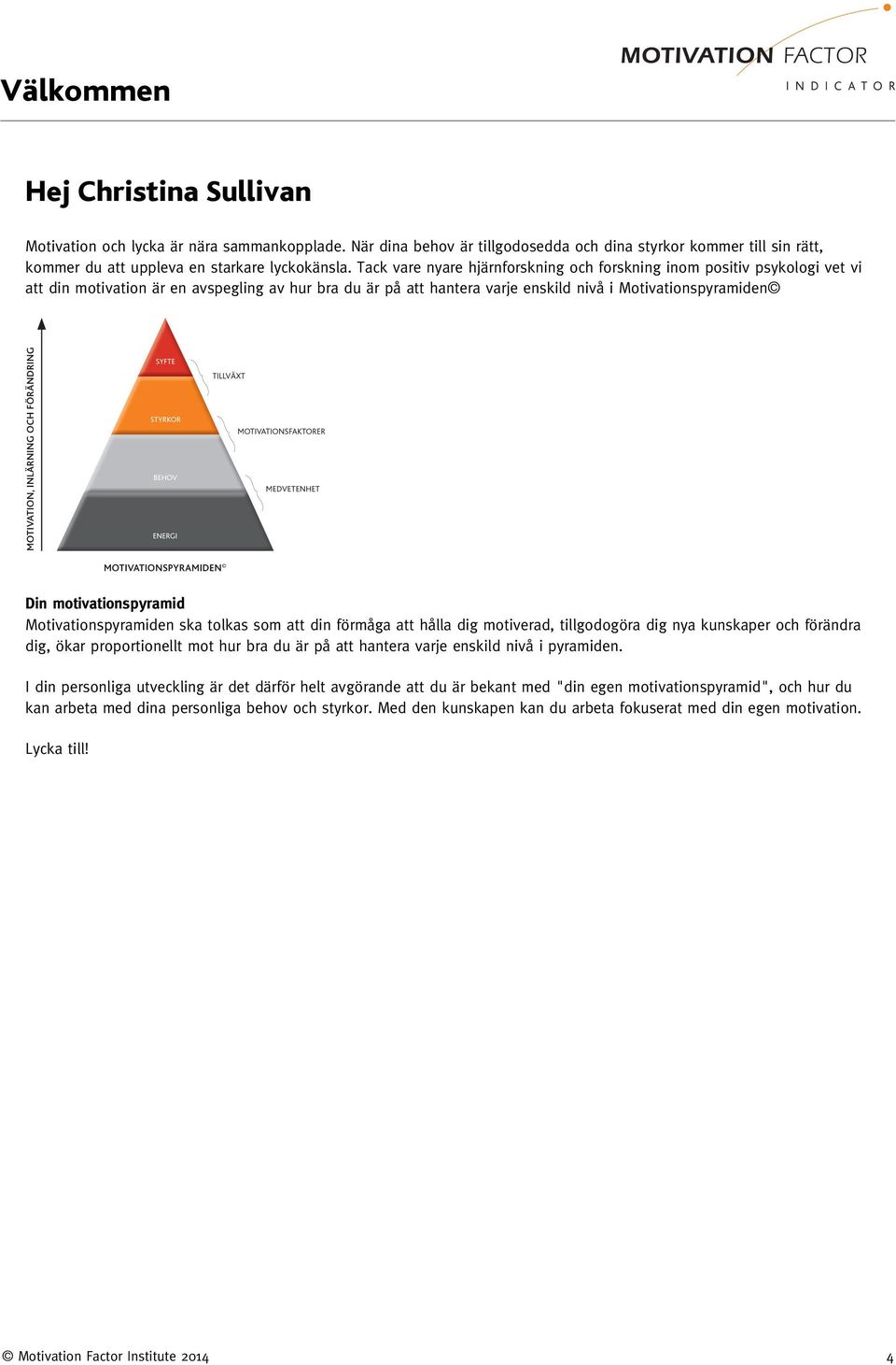 motivationspyramid Motivationspyramiden ska tolkas som att din förmåga att hålla dig motiverad, tillgodogöra dig nya kunskaper och förändra dig, ökar proportionellt mot hur bra du är på att hantera