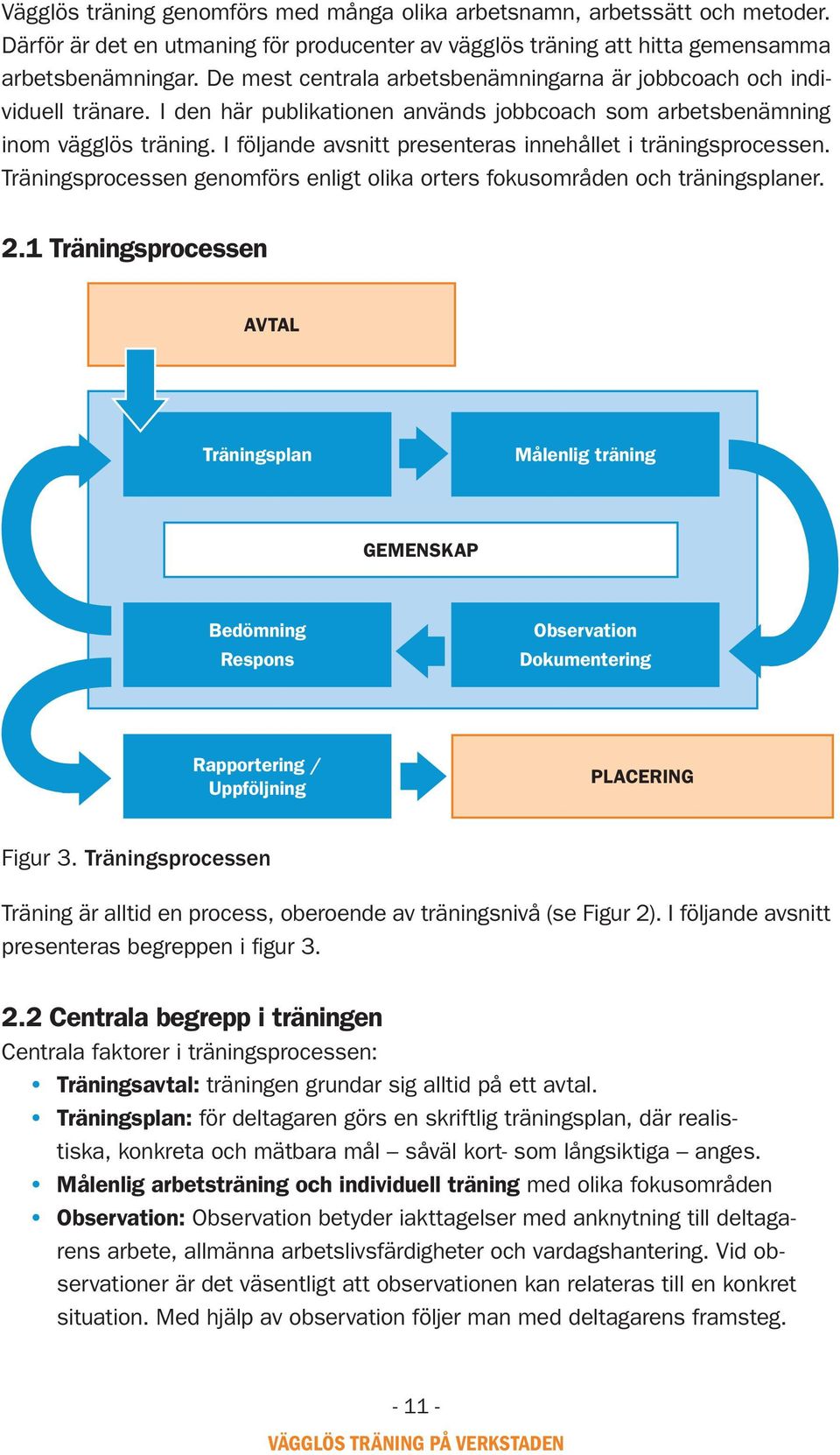 I följande avsnitt presenteras innehållet i träningsprocessen. Träningsprocessen genomförs enligt olika orters fokusområden och träningsplaner. 2.