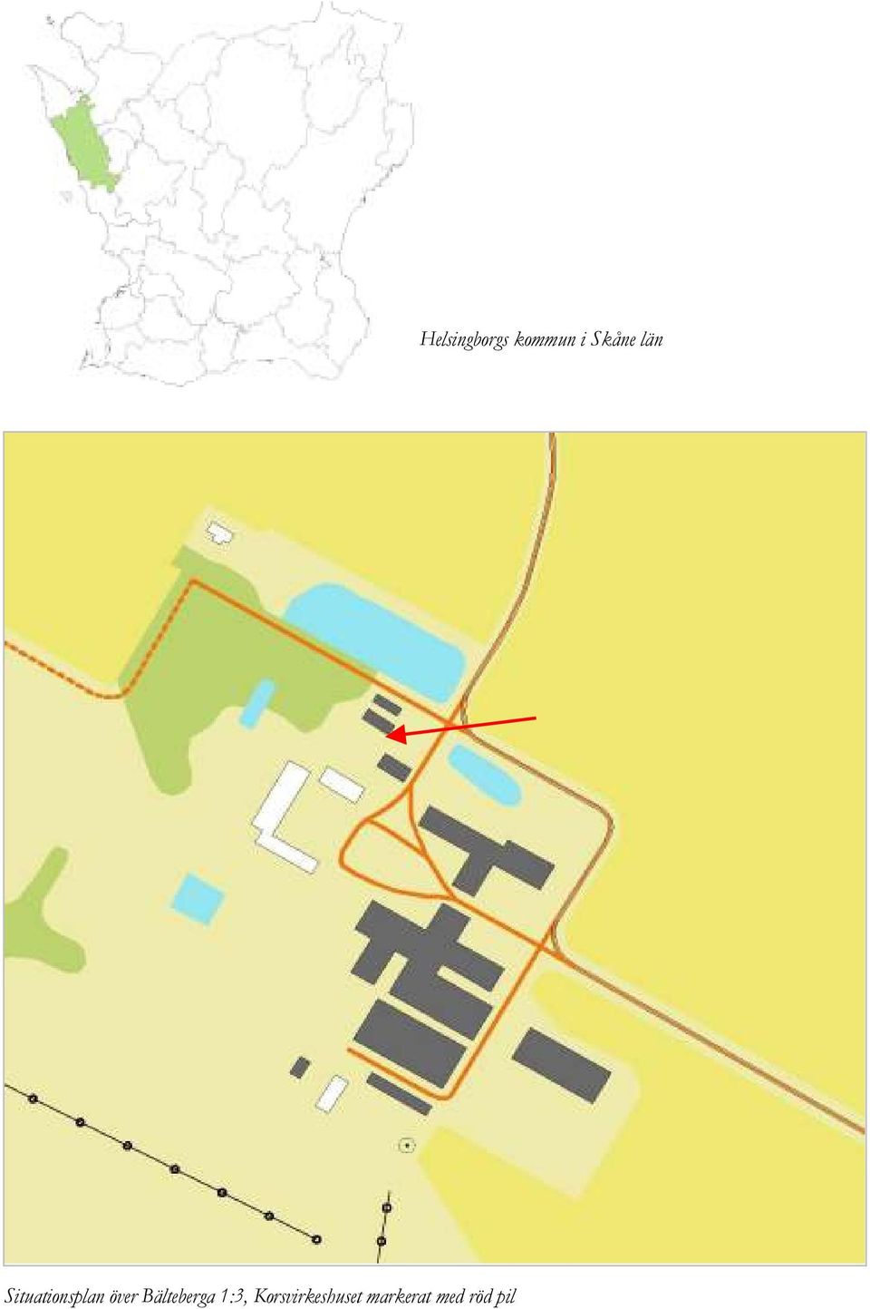Korsvirkeshuset markerat