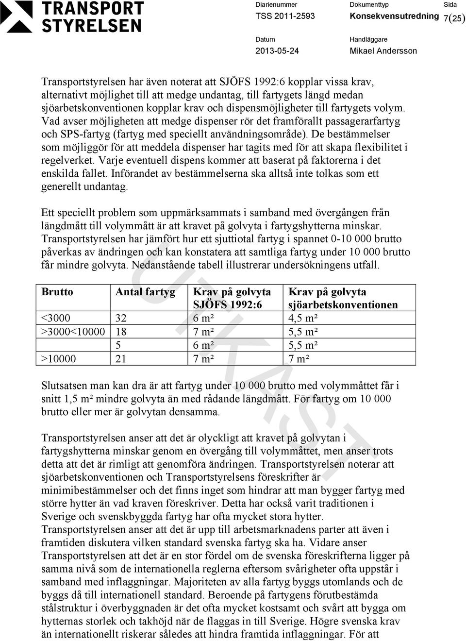 Vad avser möjligheten att medge dispenser rör det framförallt passagerarfartyg och SPS-fartyg (fartyg med speciellt användningsområde).