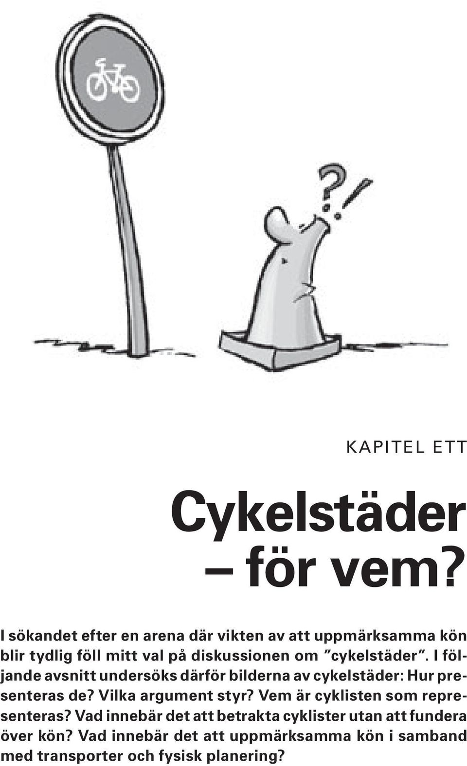 I följande avsnitt undersöks därför bilderna av cykelstäder: Hur presenteras de? Vilka argument styr?