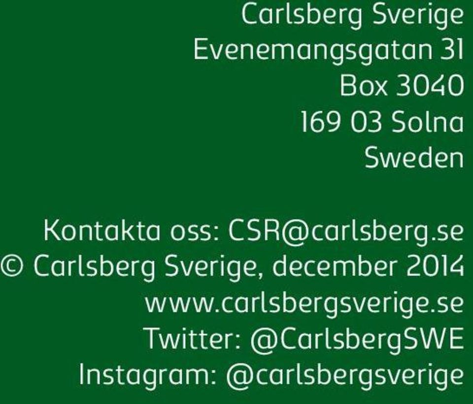 se Carlsberg Sverige, december 2014 www.