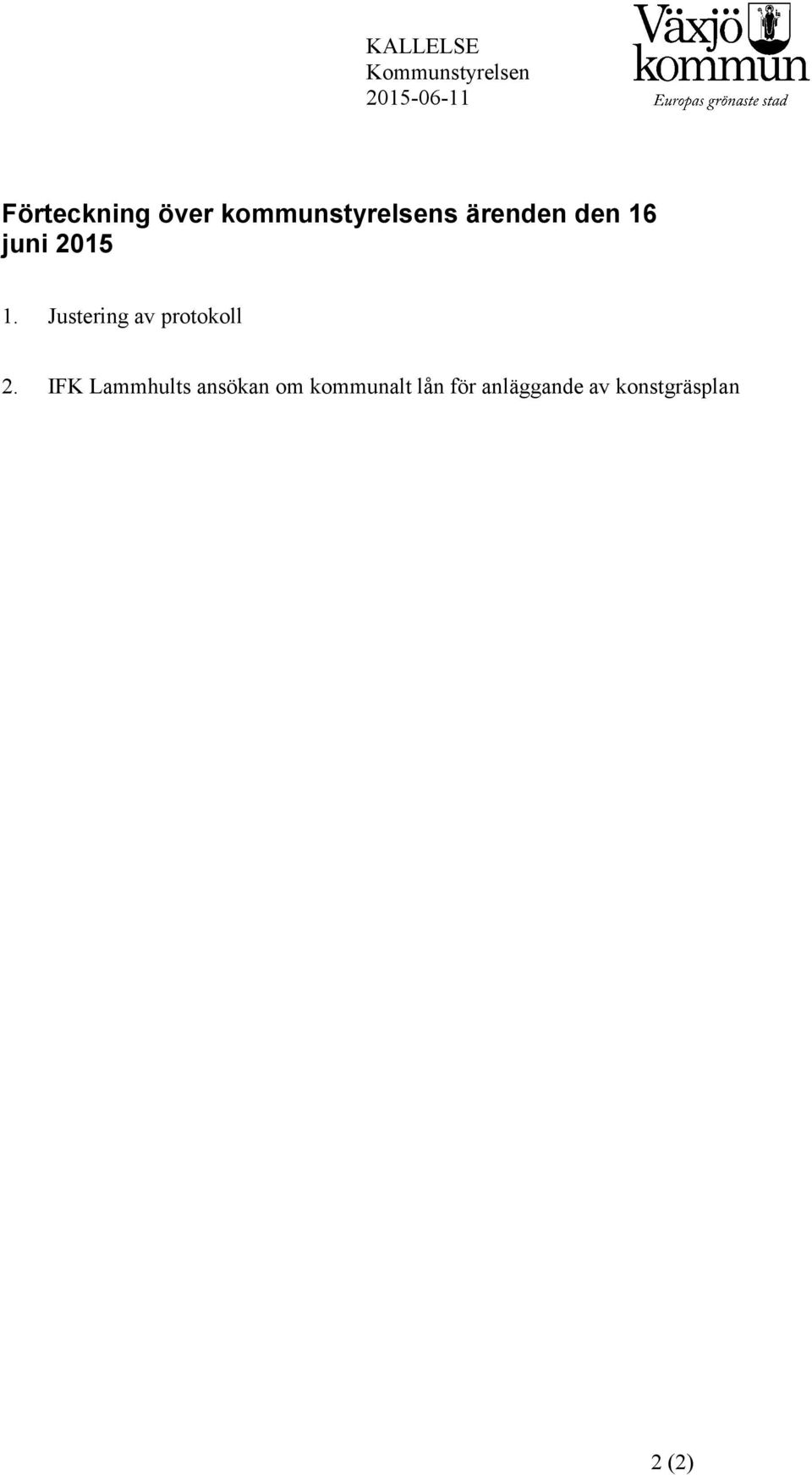 Justering av protokoll 2.