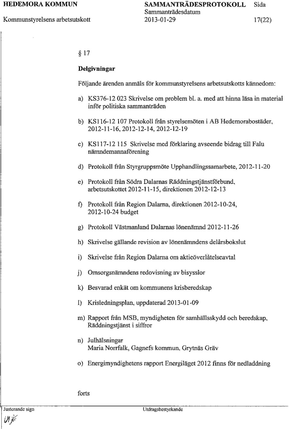 Protokoll från Södra Dalarnas Räddningstjänstförbund.