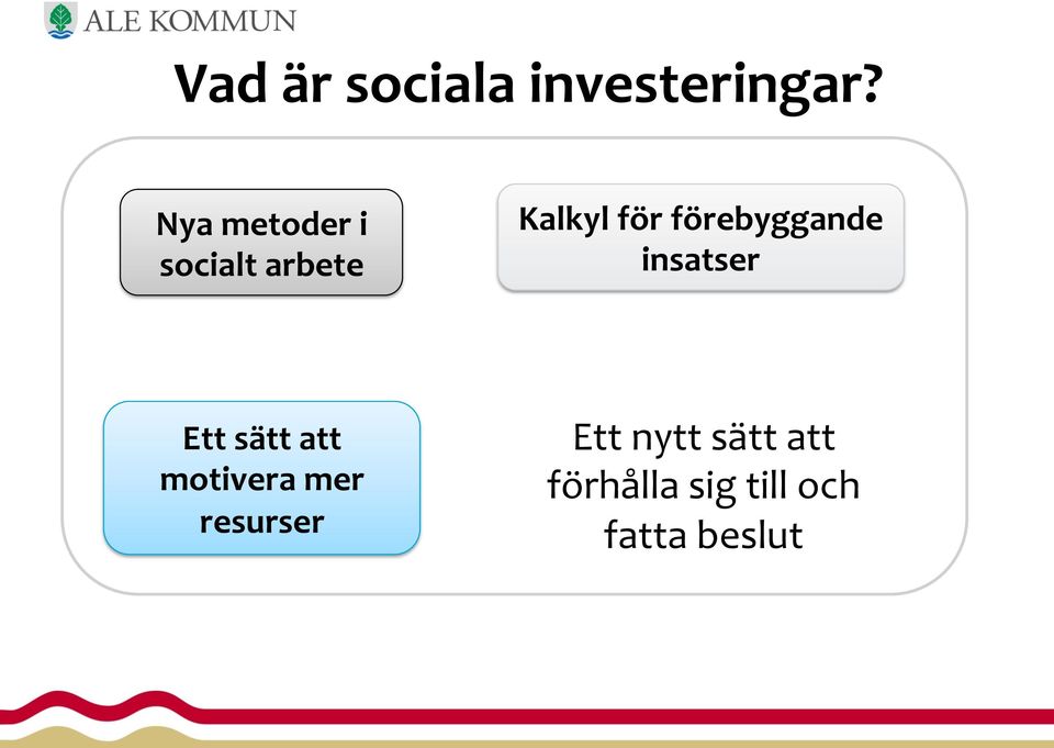 förebyggande insatser Ett sätt att motivera