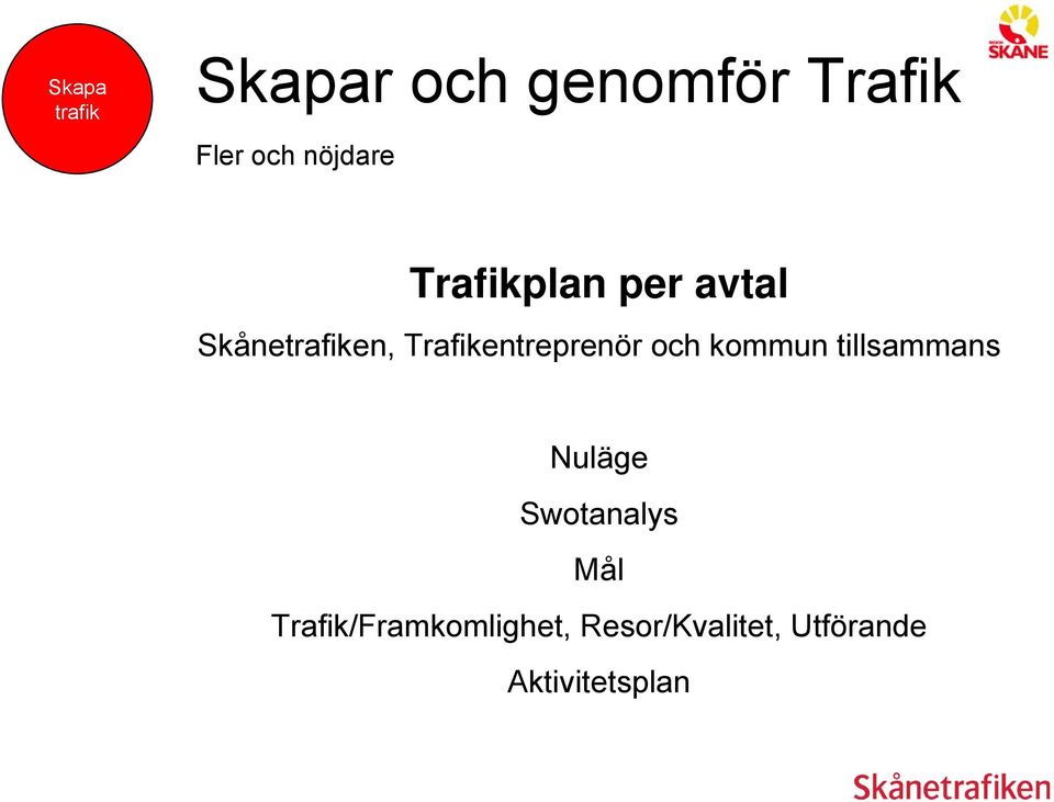 Trafikentreprenör och kommun tillsammans Nuläge
