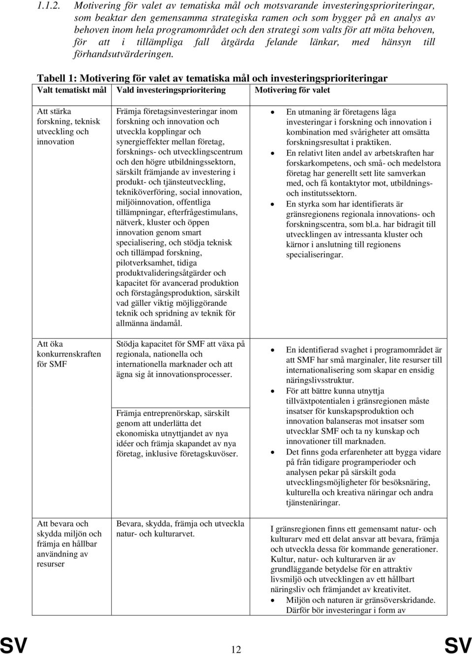 strategi som valts för att möta behoven, för att i tillämpliga fall åtgärda felande länkar, med hänsyn till förhandsutvärderingen.