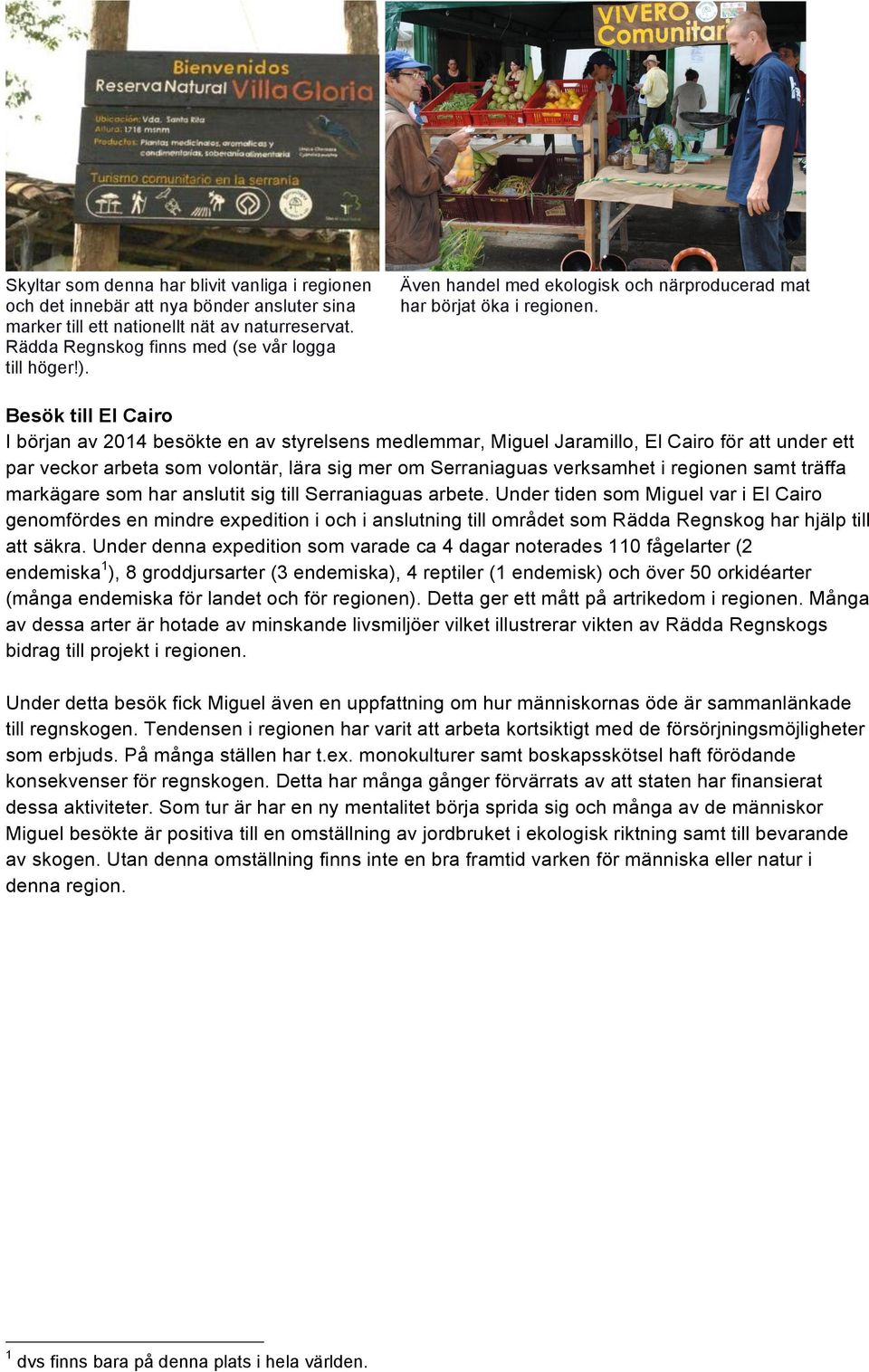 Besök till El Cairo I början av 2014 besökte en av styrelsens medlemmar, Miguel Jaramillo, El Cairo för att under ett par veckor arbeta som volontär, lära sig mer om Serraniaguas verksamhet i