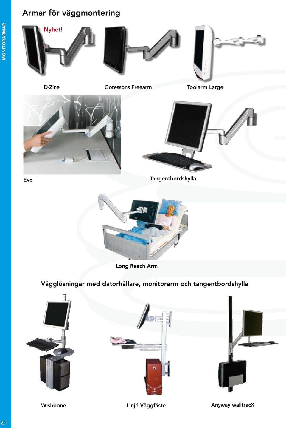 Tangentbordshylla Long Reach Arm Vägglösningar med