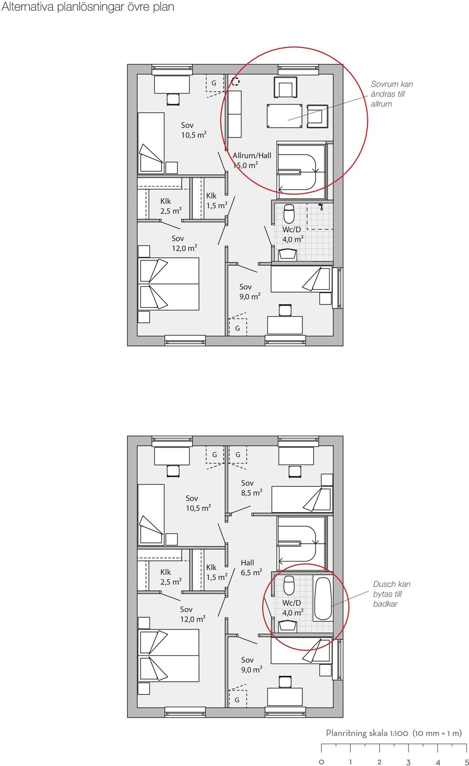 10,5 m² 8,5 m² Klk 2,5 m² 12,0 m² Klk 1,5 m² Hall 6,5 m² Wc/D 4,0 m²