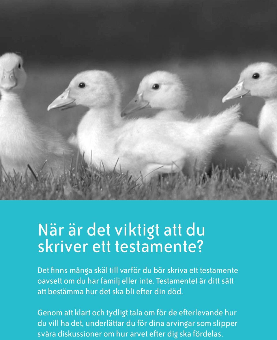 Testamentet är ditt sätt att bestämma hur det ska bli efter din död.