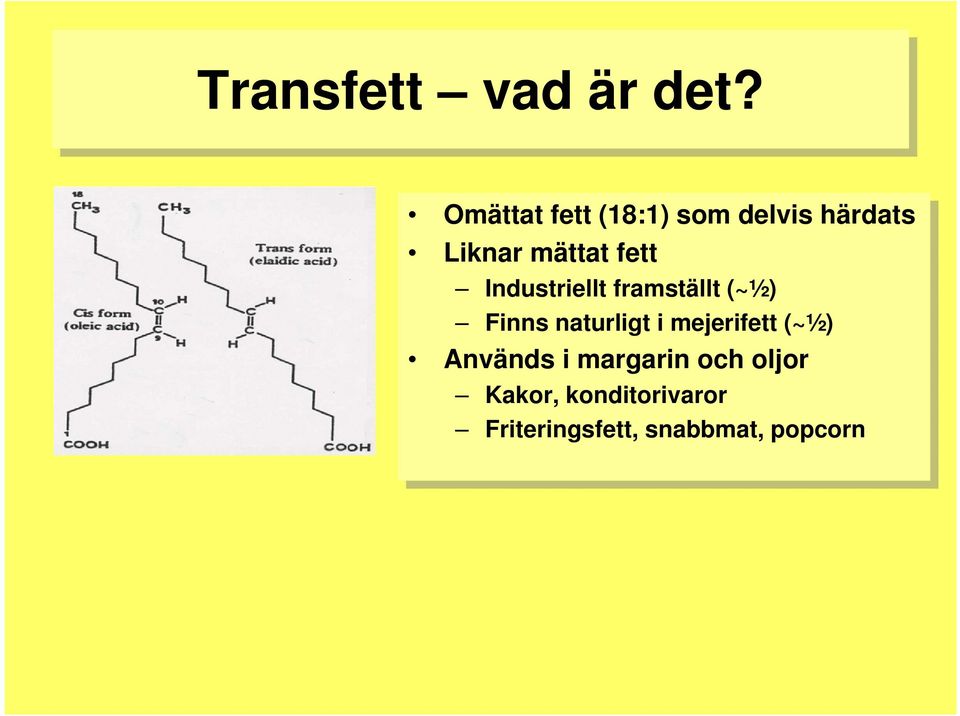 fett Industriellt framställt (~½) (~½) Finns Finns naturligt i i